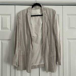 Tan & Black stripe linen blazer